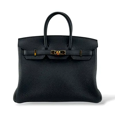 Authentic Hermes Birkin 25 Black Togo GHW
