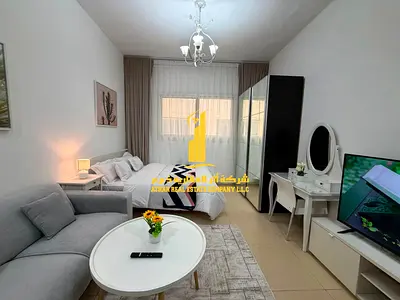 استوديو مطبخ شبه منفصل مفروش فرش راقي جدا للايجار الشهرى بعجمان - الجرف2 - ابراج الياسمين