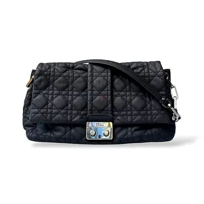 Authentic Dior Cannage New Lock Black Medium Lambskin Flap Bag