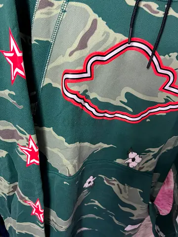 Jordan camo hoodie with patch  star print