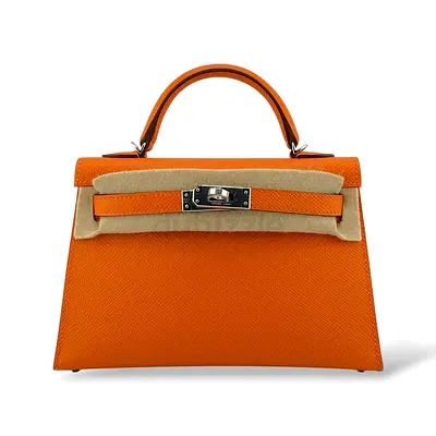 Authentic Hermes Kelly Mini Orange Epsom PHW