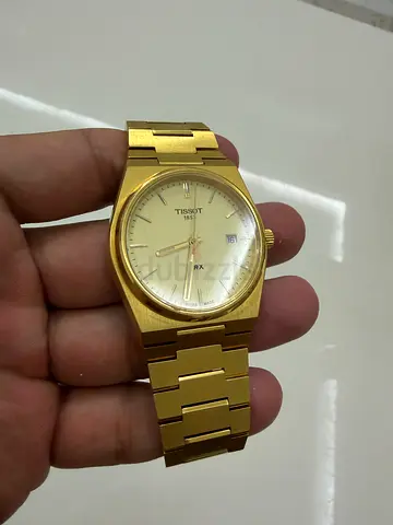 Gold-tone Tissot PRX mens watch, good used condition