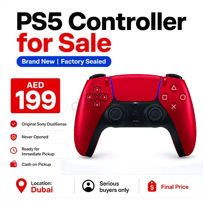 Brand New Sony PS5 DualSense Wireless Controller - Red (Sealed)