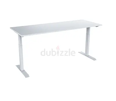 White Adjustable Height Standing Desk - 180cm