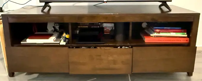 Solid Wood Low TV Cabinet / Entertainment Unit, 3 Drawers: HomeCentre