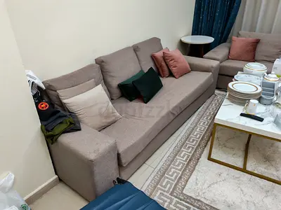 Ikea Five-seater gray fabric sofa in good condition