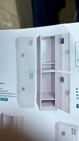 White Metal Wall-Mounted Storage Cabinet - 2 Compartments