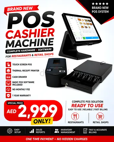 TR5 Professional POS Setup for Any Business cashier machine with software