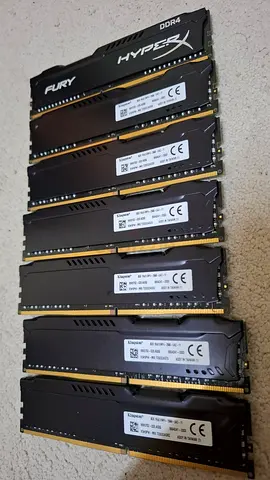 Lot of 8x Kingston HyperX Fury DDR4 8GB RAM sticks (used)