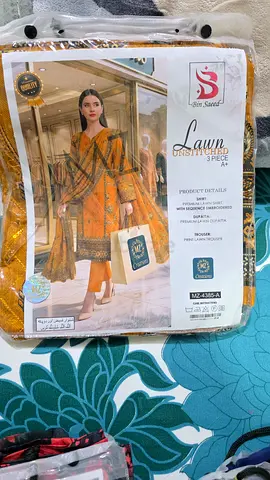 New embroidered womens lawn suit - unstitched set in original packaging