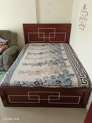 Double Bed (150 × 200 cm) with Mattress – Excellent Condition | Only 1 Year Old | AED 499