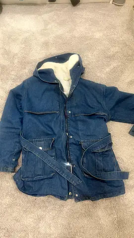 Denim winter hooded jacket - size M