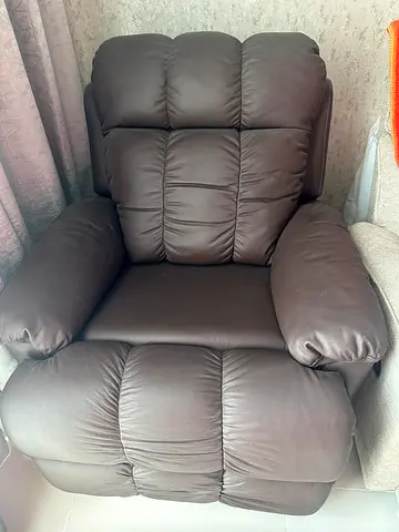 Half leather recliner
