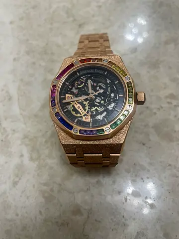 Audemars Piguet Royal Oak Skeleton Rainbow Gemstone Watch (advert image)