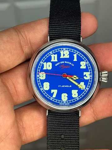 West End Watch Co. Sowar with a blue dial
