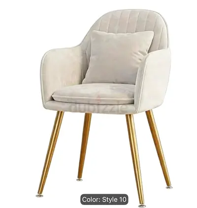 Upholstered Velvet Accent Chair with Gold Legs (Style 10)