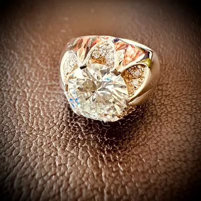 Certified Moissanite Silver Ring