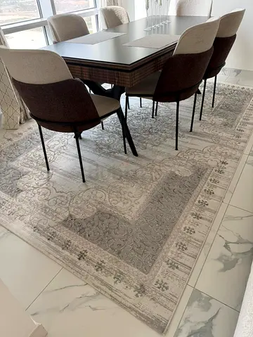 Large Neutral Grey Persian-Style Rug — Excellent Condition