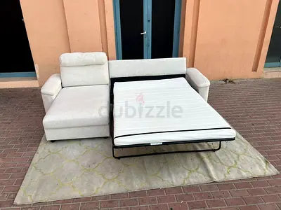 Ikea lidhult L shape sofa bed with mattress