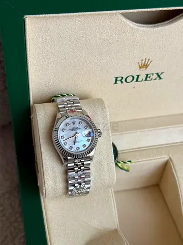 Rolex Lady-Datejust stainless steel watch with jubilee bracelet in box