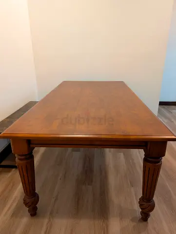 Solid Wood Dining Table – Seats 6, Accommodates up to 8 | Excellent Condition