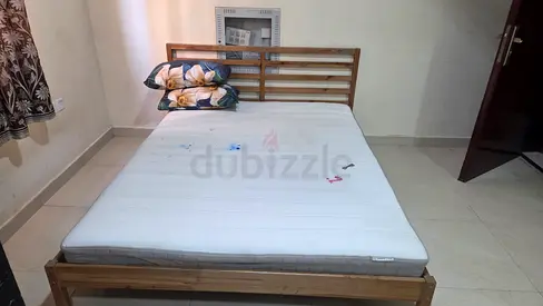 Wooden Double Bed Frame with Mattress