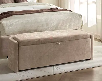 Fabric bench with storage
