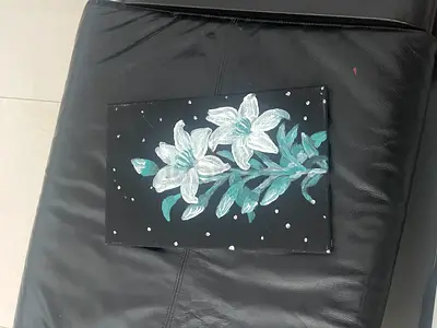 Hand-painted Floral Acrylic on Canvas (Small)