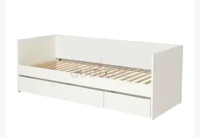 VIHALS Ikea White Single Daybed with Underbed Drawers and Single Mattress - Urgent