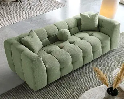 Modern Sage Green Tufted Sofa