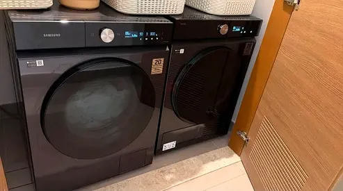 Free delivery Samsung bespoke Washer and Dryer Set - Dark Grey, Excellent Working Condition