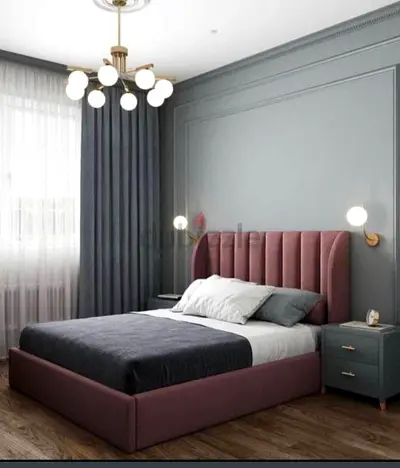 Upholstered Queen Bed with Padded Headboard - Excellent Condition