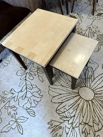 Homecentr Set of 2 Marble Top Nesting Side Tables