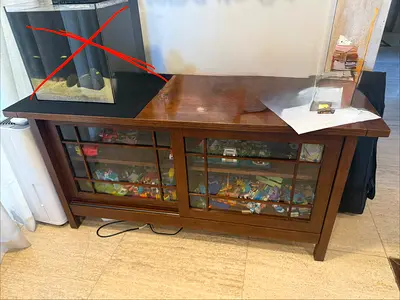 Cabinet with Glass Sliding Doors