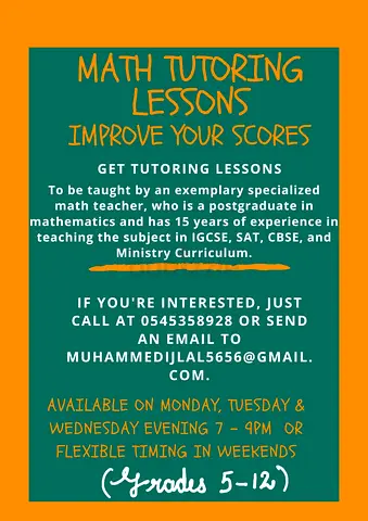 Math tutoring classes by an expert of 16 years experience