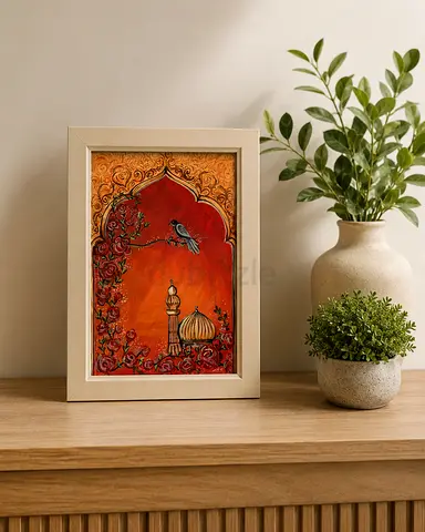 Mughal bloom - A5 acrylic paiting