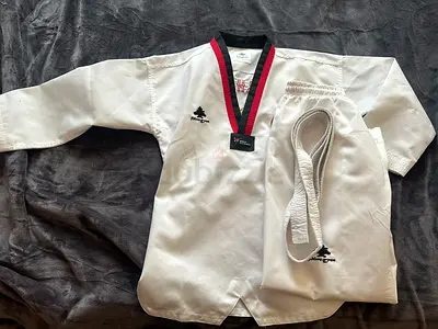 Taekwondo Club Martial Arts Uniform INCLUDES WHITE BELT + FREE TAEKWONDO SHIRT