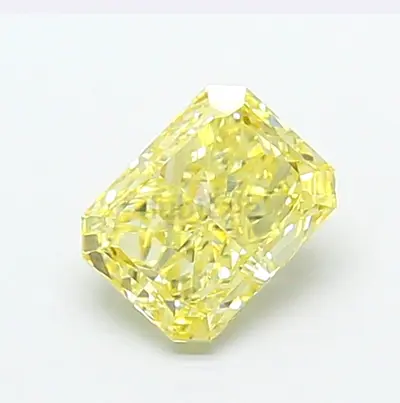 Radiant 1.00 carat fancy vivid yellow vs2 lab grown diamond for sale