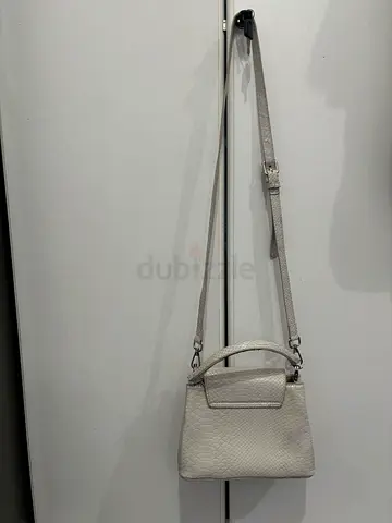 White Snakeskin Pattern Crossbody Handbag