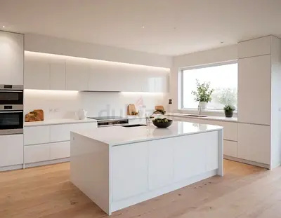 Modern White Kitchen Island