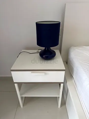 White bedside table, set of 2, in slightly used condition.