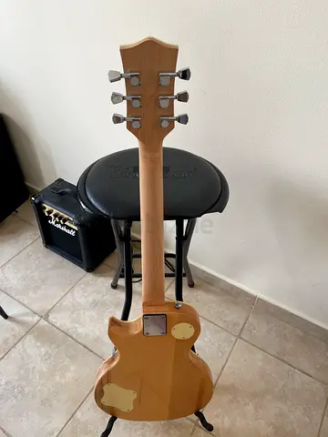 Swift Electric Guitar with Marshall Amplifier and Stool