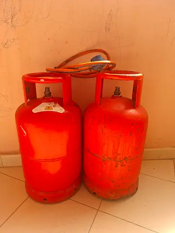 Two LPG gas cylinders (small) with Regulator for sale