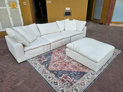 Marina home feather filled sofa with footstool