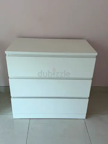 White 3-Drawer Chest/Dresser - Compact, Good Condition