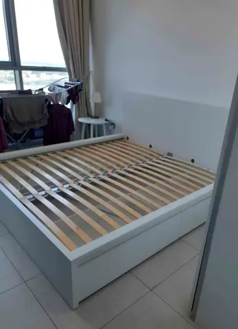 Ikea Malm bed with mattress queen size excellent condition