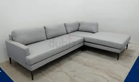 Expensive quality west elm light grey lshape sofa