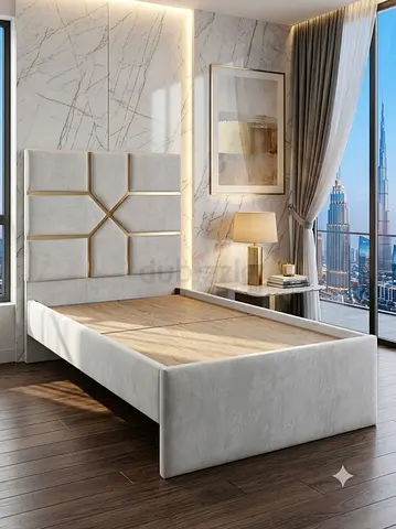 Brand New Modern Single Wood Fabric Bed Frame For Sale