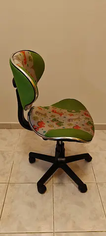 Kids ergonomic swivel study chair - green, adjustable height