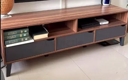 Wooden TV Console / Entertainment Unit with Drawers - Good Condition